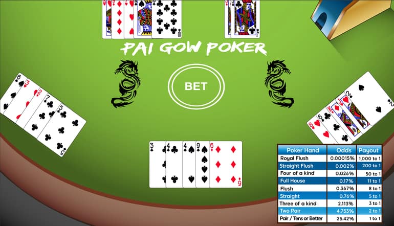 ¿Qué es el póquer Pai Gow?