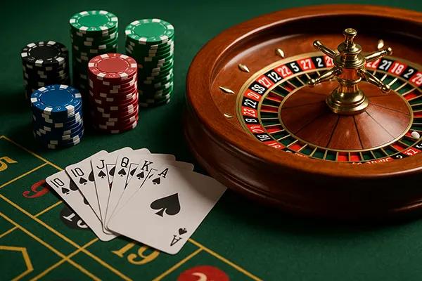 Fichas y cartas póker